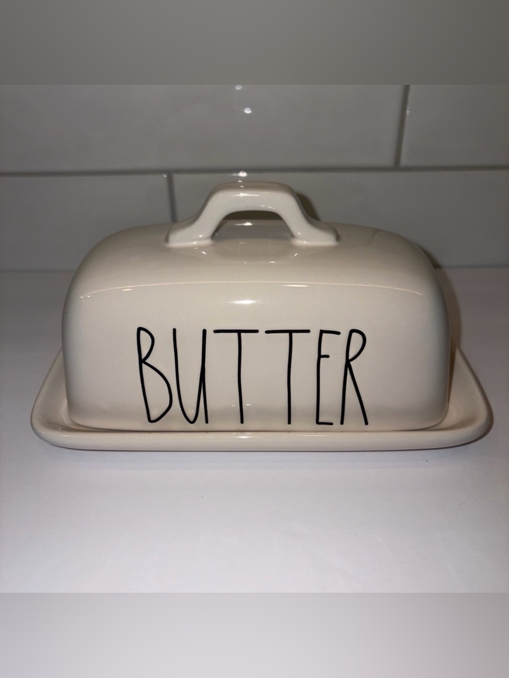 Rae Dunn Butter Dish Large Oversized Artisan Collection by Magenta White 181